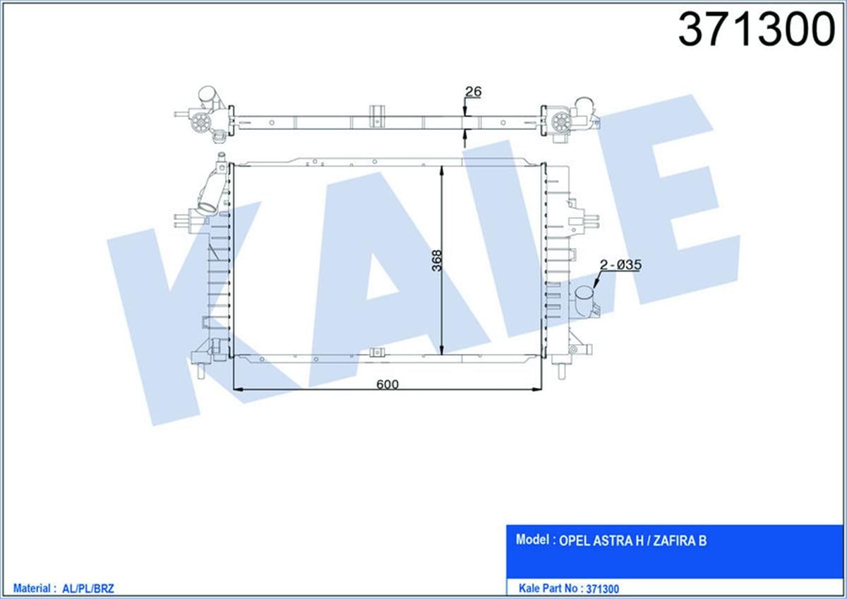 Radyatör Su 1.3-1.7-1.9 Cdtı 04=>Astra H Zafira 1.7-1.9 Cdtı 05=>(Mek)