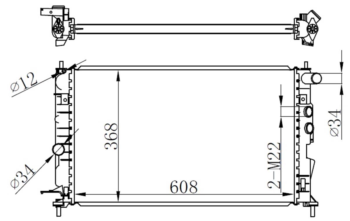 Radyatör Vectra B Ac Klimasız Mek Brazing 608X358x26