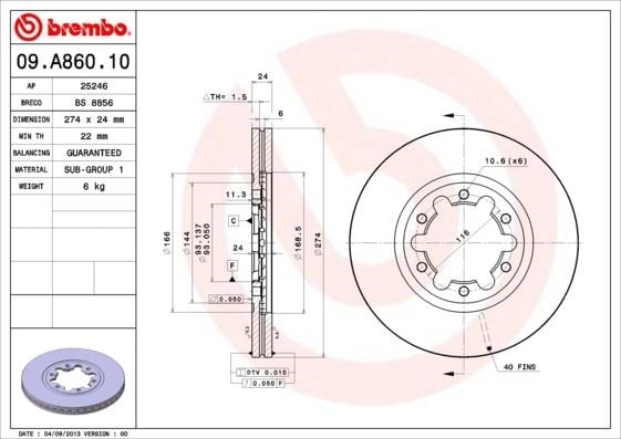 Ford Ranger Ön Fren Diski BREMBO