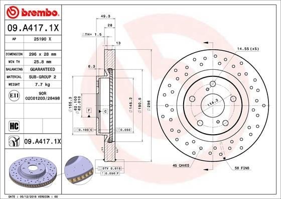 Toyota RAV4 Ön Fren Diski Hava Kanallı Delikli BREMBO