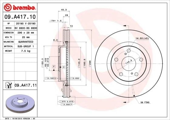 Toyota RAV4 Ön Fren Diski Hava Kanallı BREMBO