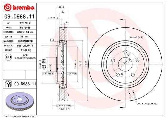 Toyota RAV4 Ön Fren Diski Hava Kanallı BREMBO