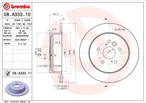 Toyota Rav4 Arka Fren Diski Dolu Tip BREMBO