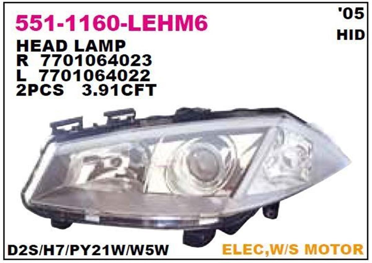 Renault Megane Ön Far Sol Motorlu Xenonlu Depo (05-) 7701064023