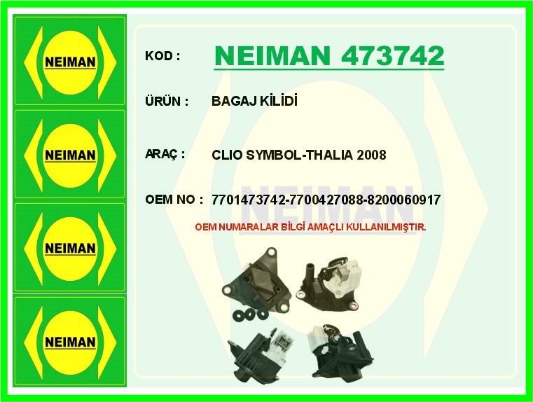 Renault Clio Symbol Clio 2 Bagaj Kilidi Motorsuz BESCHER