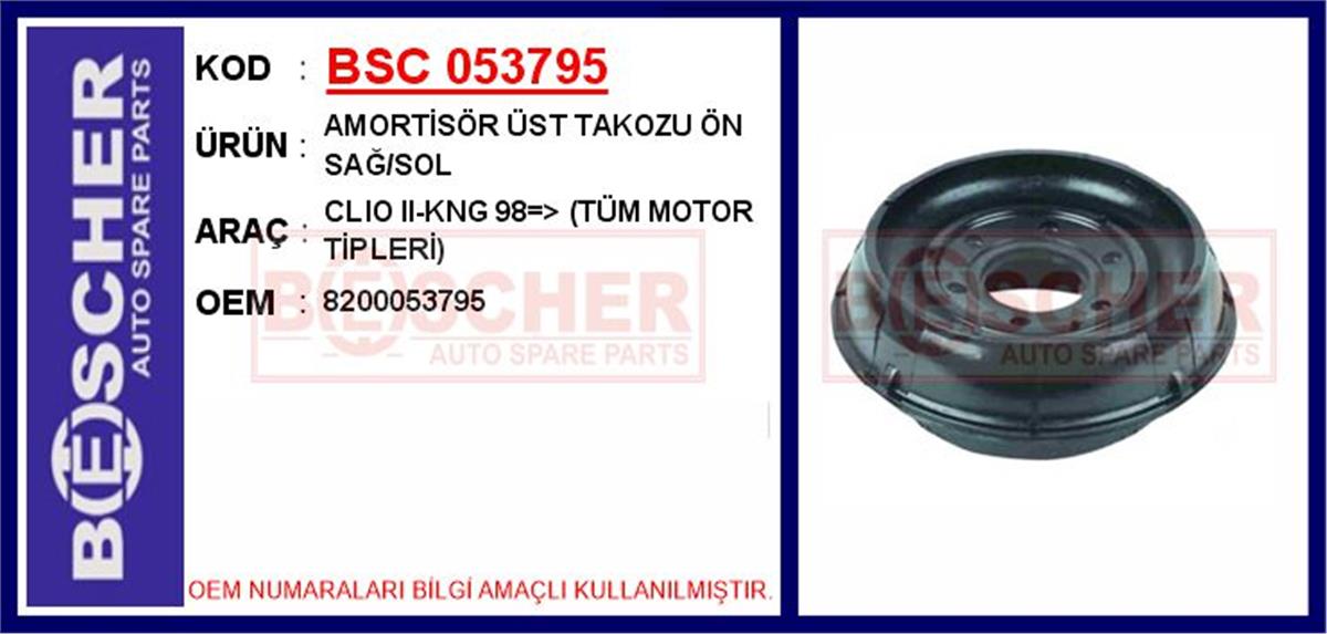 Renault Clio 2 Kangoo Amortisör Üst Takozu Ön Sağ/Sol 8200053795