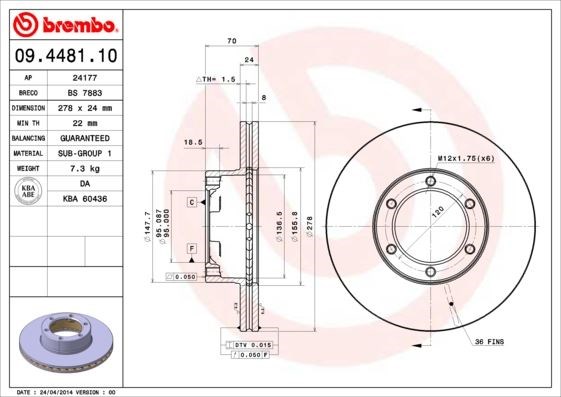 Renault Ön Fren Diski Standart BREMBO