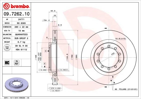 Renault Ön Fren Diski Standard BREMBO