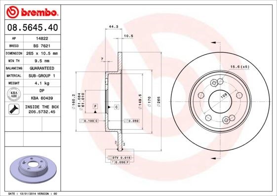 Renault Arka Standart Fren Diski BREMBO