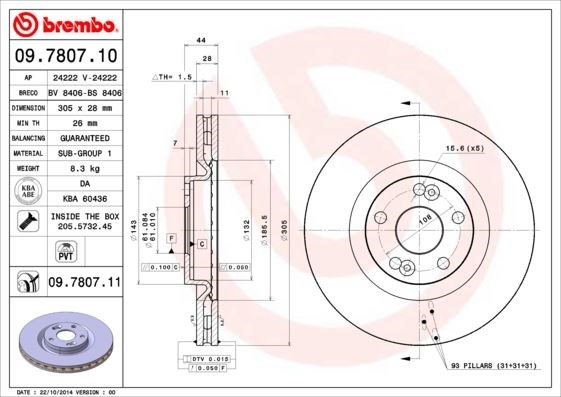Renault Ön Fren Diski UV Kaplamalı BREMBO