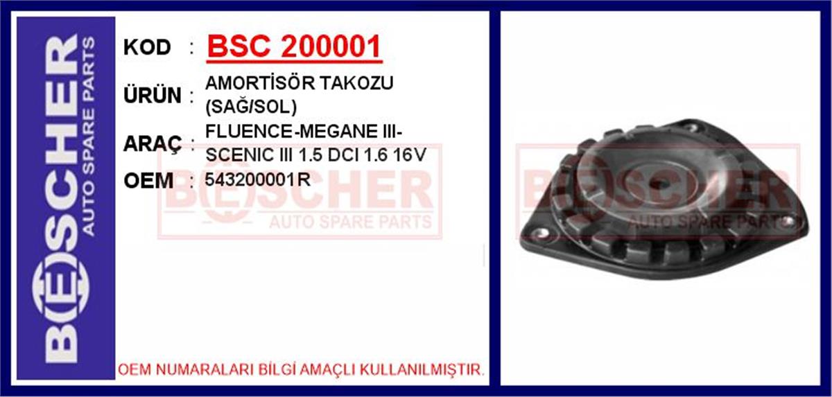 Renault Fluence Megane 3 Scenic 3 Amortisör Takozu Sağ/Sol 543200001R