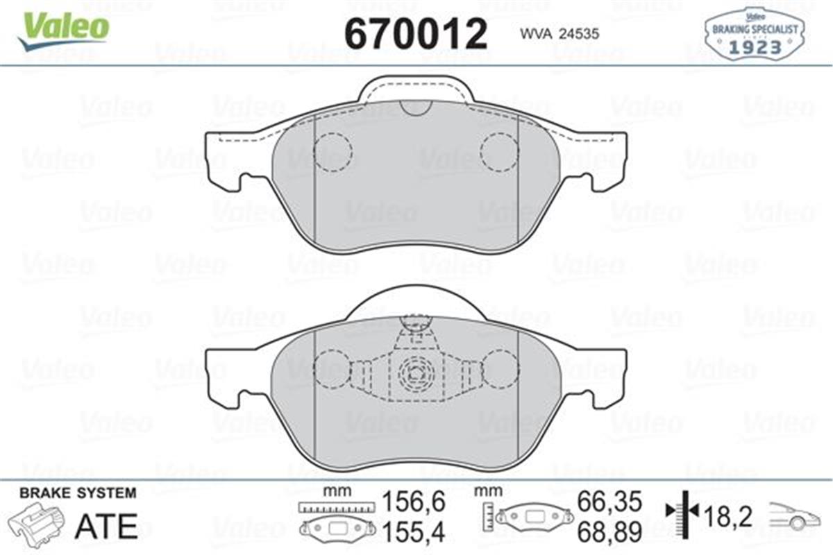 Renault Megane 2 Scenic 2 Clio 3 Ön Balata 410601237R-7701209100-Wva24535