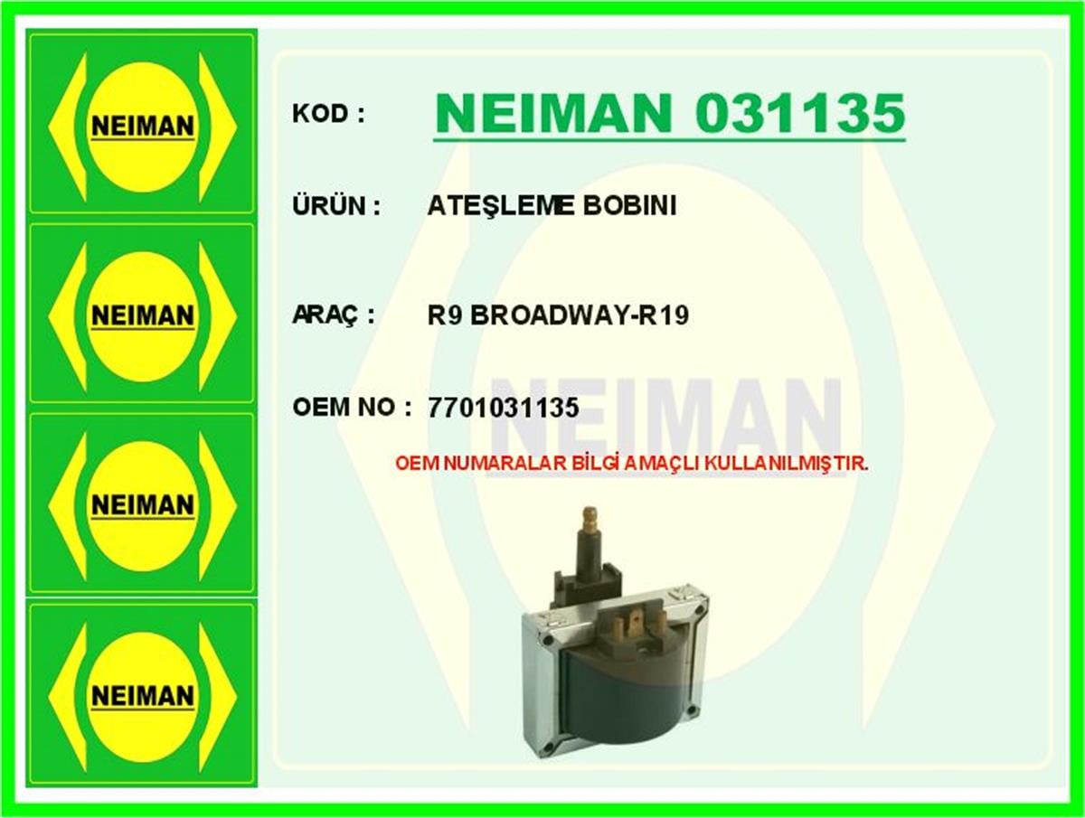 Renault R9 Broadway R19 Ateşleme Bobini 7701031135