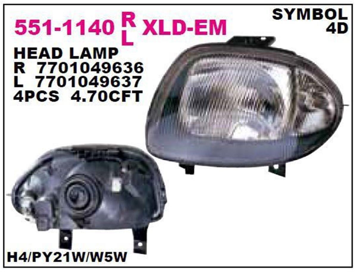 Renault Clio 4 Sol Far Depo (98- Sonrası 4 Kapı Modeller) 7701049637