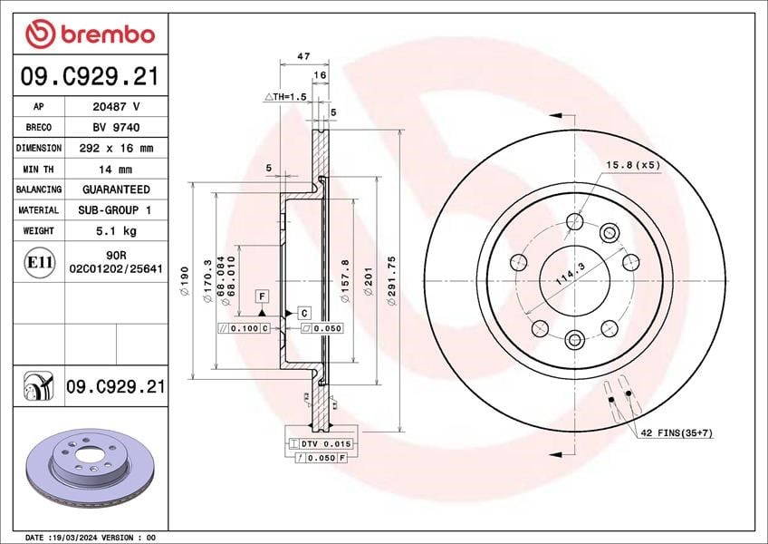 Renault Kangoo Megane E-Tech Fren Diski BREMBO