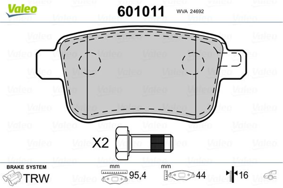 Mercedes Citan W415 (2012>) Renault Kangoo 2 (2009>) Fren Balatası Arka A4154210410-440604876R