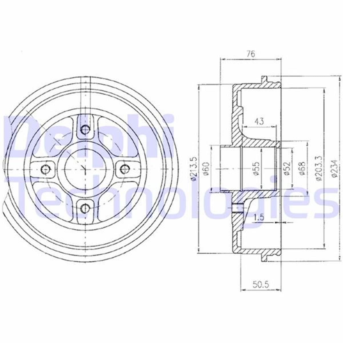 Renault Kangoo (1997>) Fren Kampanası Arka 203.3/50.5Mm 7700304984-4320000Qag