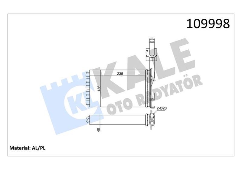 Renault R21 Optima Concorde Kalorifer Radyatörü Klimalı Klimasız KALE-RADYATOR