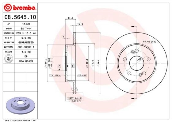 Renault Arka Standart Fren Diski BREMBO