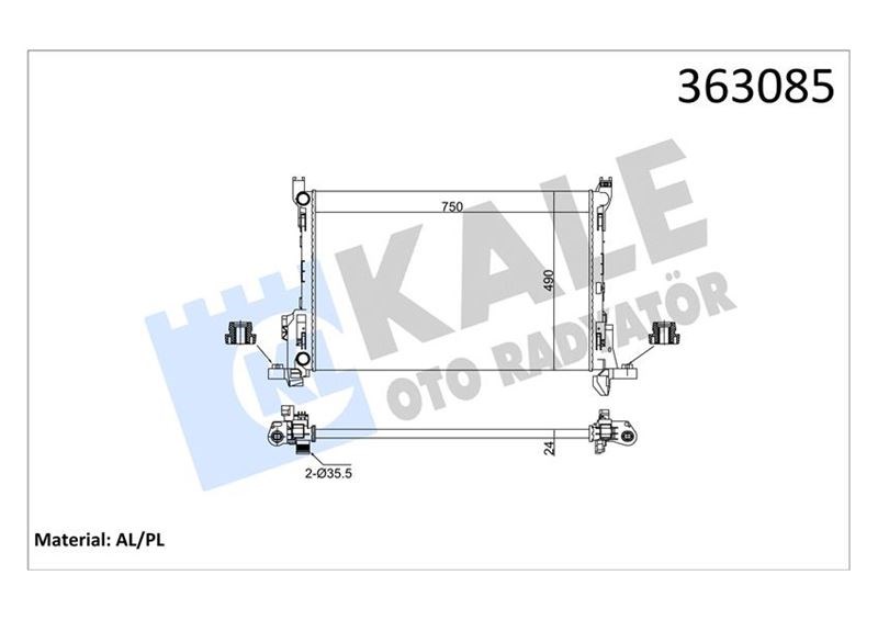 Renault Trafic III Opel Vivaro B Fiat Talento Su Radyatörü KALE-RADYATOR
