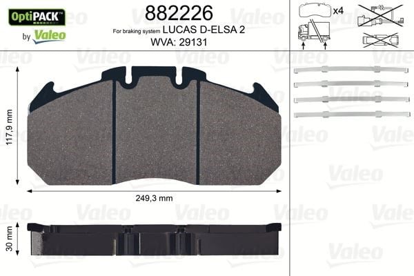 Renault Trucks Magnum Premium Disk Fren Balatası Optipack 22.5 Tekerlek İçin VALEO