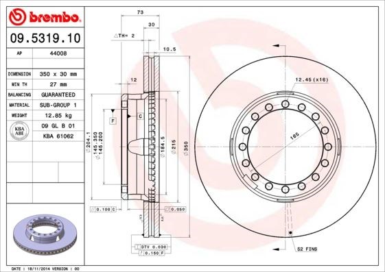 Renault Trucks R Ön Fren Diski BREMBO