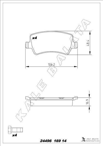 Ford S-Max Arka Fren Balatası KALE-BALATA