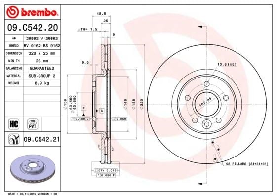 Volvo S40 Ön Fren Aynası BREMBO