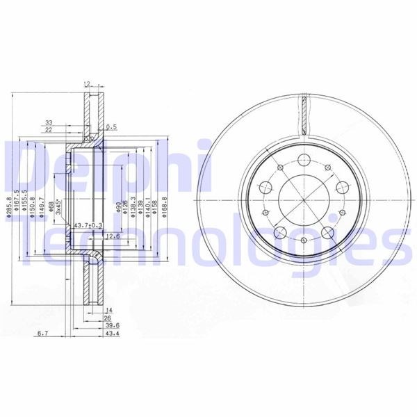 Volvo S60 S80 V70 XC70 Ön Fren Aynası Küçük Tip DELPHI