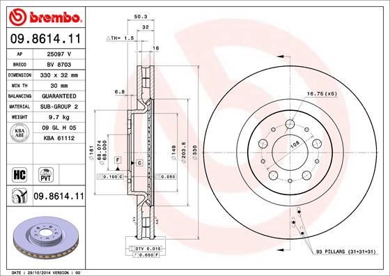 Volvo S60 Ön Fren Aynası BREMBO