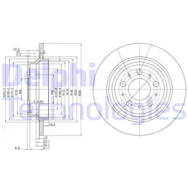 Volvo S60 S70 S80 XC70 Arka Fren Aynası Delikli DELPHI