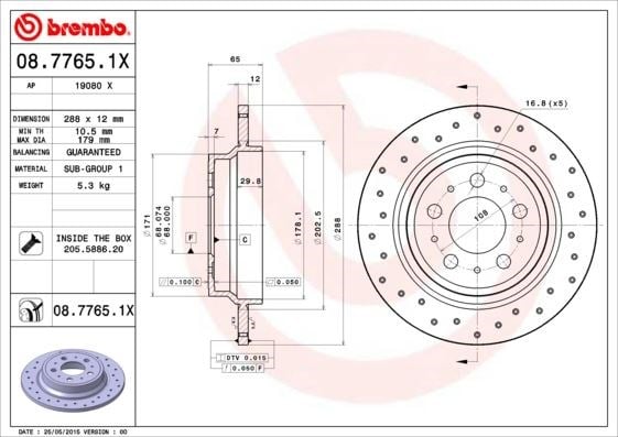 Volvo S60 Arka Fren Aynası Delikli BREMBO
