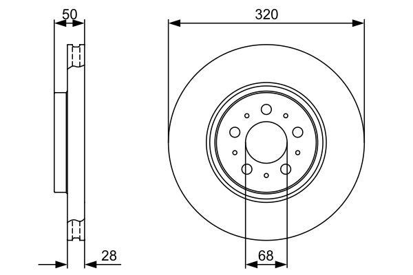 Volvo S60 Ön Fren Disk Aynası Havalı Kaplamalı Yüksek Karbon Alaşımlı BOSCH