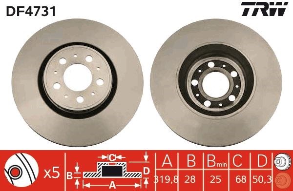 Volvo S60 Ön Fren Disk Aynası Havalı TRW