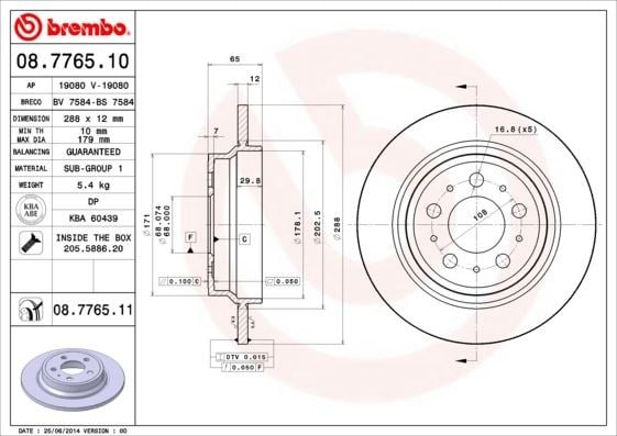 Volvo S60 Arka Fren Aynası Delikli BREMBO