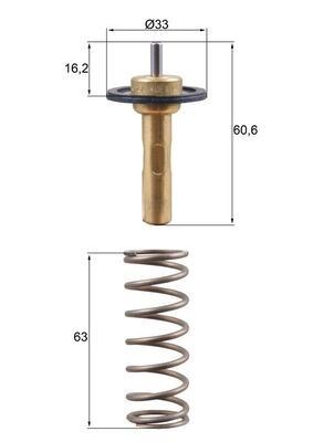 Volvo S60 S80 D40 XC60 XC70 C30 V40 V50 V60 Termostat 90C MAHLE