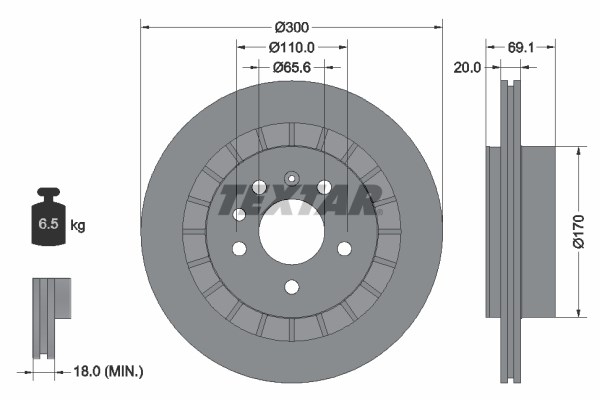Saab 9-5 Arka Fren Diski TEXTAR