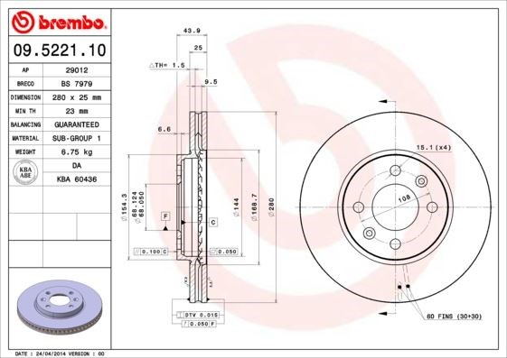 Saab Ön Fren Diski Standard BREMBO