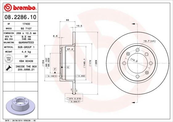 Saab Ön Arka Fren Diski Standard BREMBO
