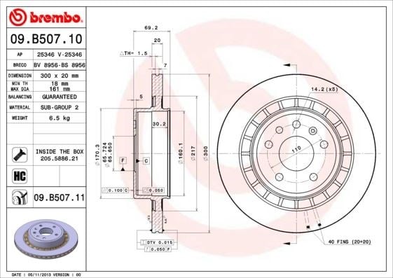 Saab Arka Fren Diski [UV Kaplamalı] BREMBO