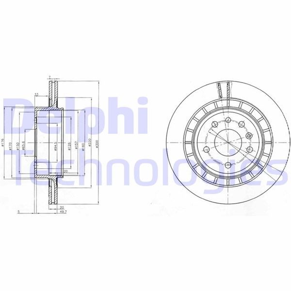 Saab 9-5 Arka Fren Diski Delikli DELPHI