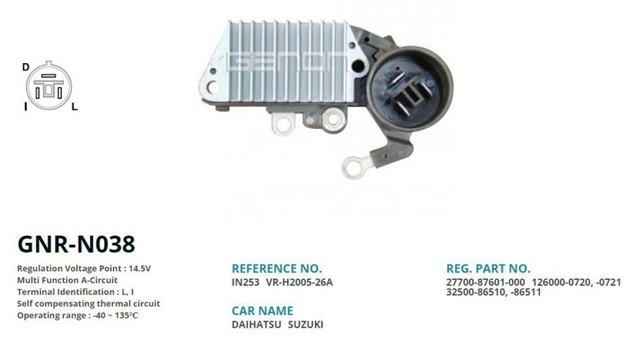 Suzuki Samurai Swift Alto Daihatsu Alternatör Konjektörü GENON
