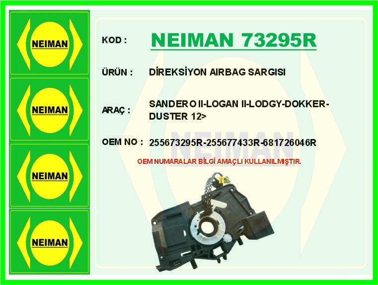 Dacia Sandero 2 Logan 2 Lodgy Dokker Duster Direksiyon Airbag Sargısı BESCHER