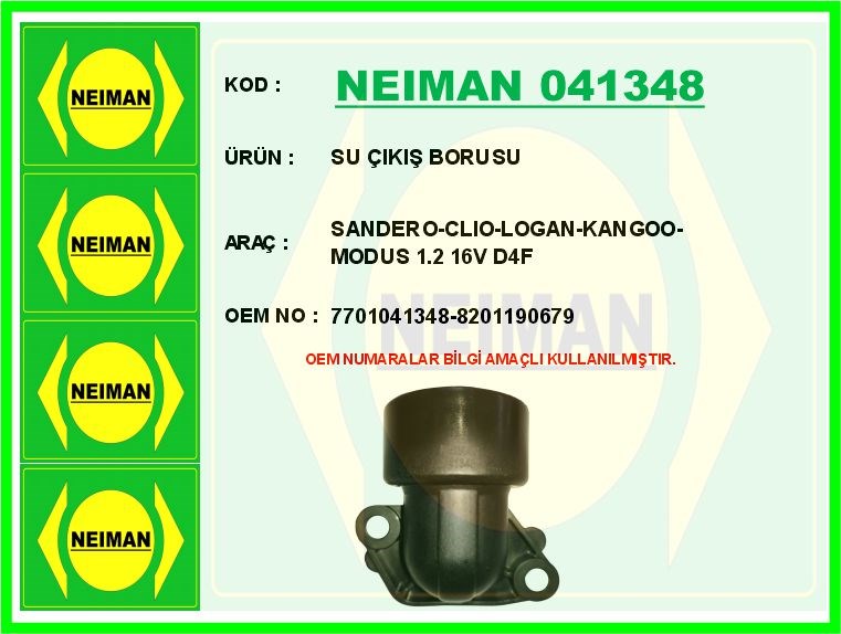 Renault Sandero Clio Logan Kangoo Modus 1.2 16V D4F Su Çıkış Borusu BESCHER