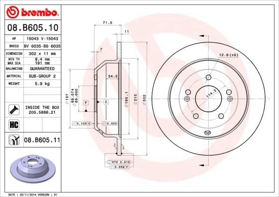 Hyundai Santa Fe Kia Sorento Arka Fren Diski Düz BREMBO
