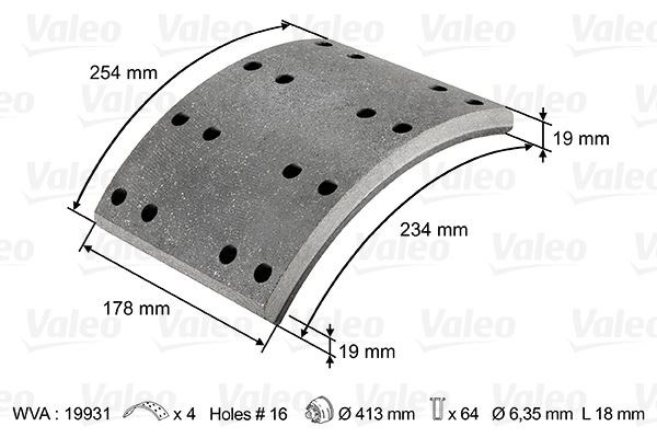 Scania Yaprak Balata 17.8cm VALEO