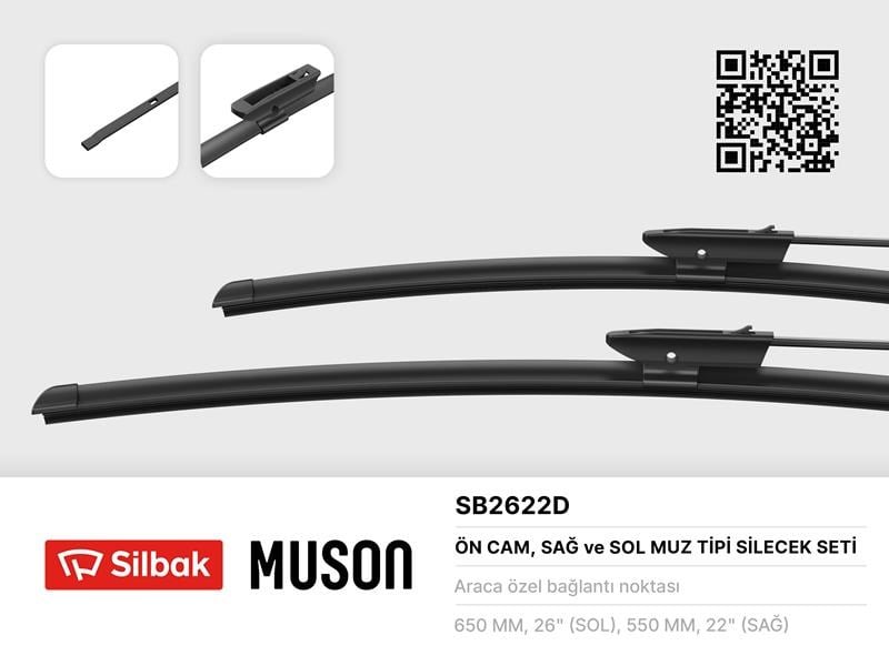 Renault Scenic II Silecek Süpürgesi Muz Tipi 650/550mm SILBAK