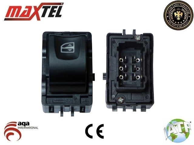 Renault Scenic 3 Laguna 3 Cam Kaldırma Anahtarı 6 Pin Arka Siyah MAXTEL
