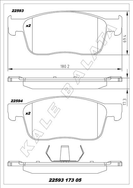 Fiat Scudo Ön Fren Balatası KALE-BALATA