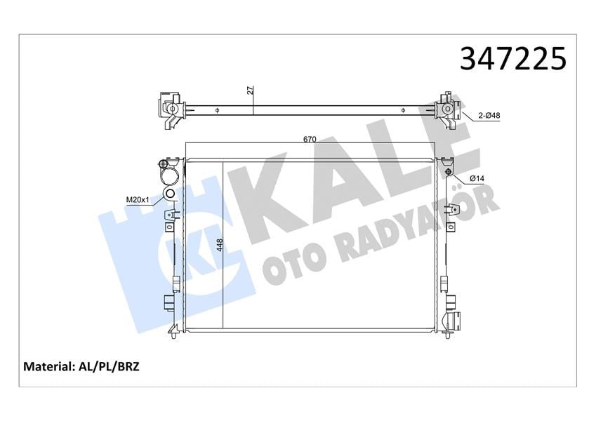 Fiat Scudo Radyatör Klimasız KALE-RADYATOR